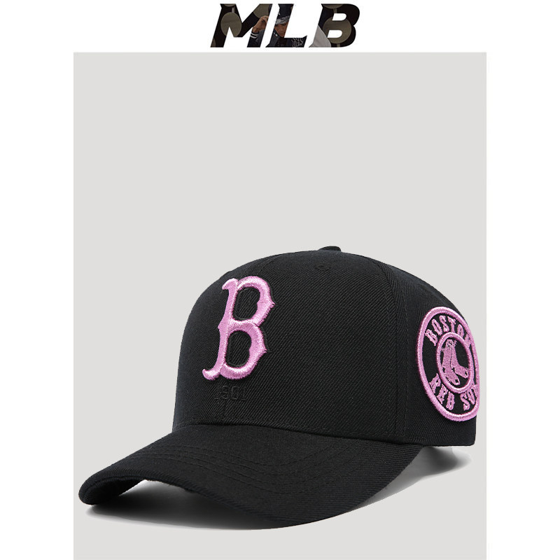 mlb棒球帽专柜正品B字母休闲鸭舌帽男女同款春夏百搭嘻哈潮牌帽子