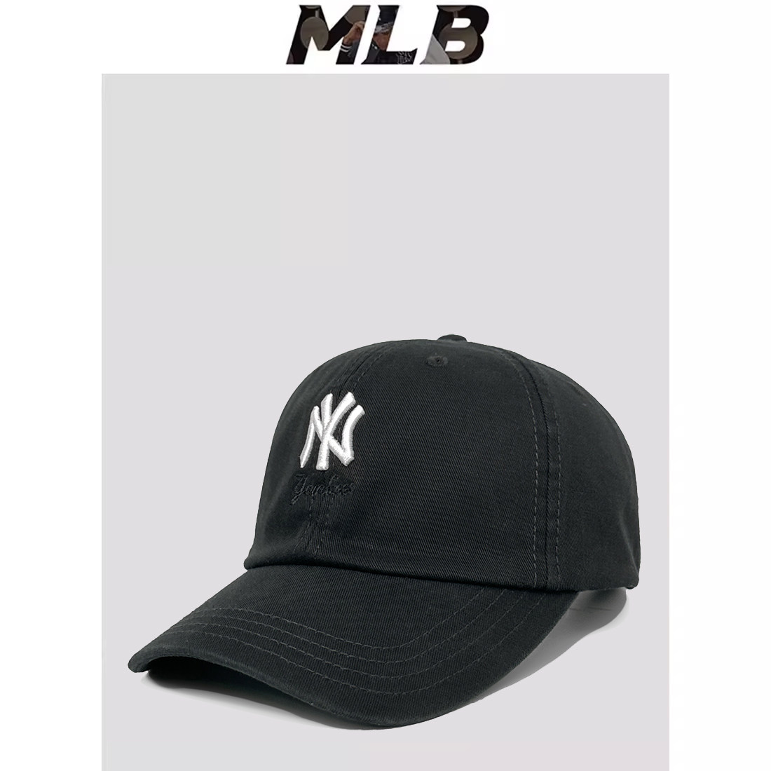 MLB黑色小标软顶鸭舌帽
