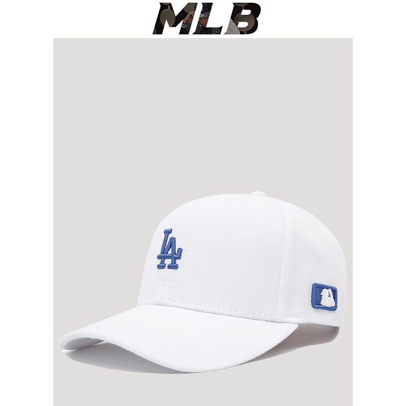 mlb小标硬顶帽子la棒球帽白色春夏潮新款专柜正品男女百搭鸭舌帽