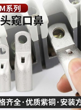 TM系列窄边紫铜接线端子窥口观察孔欧式线耳塑壳断路器小头接线鼻