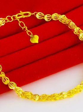 黄金手链9999足金女款真金首饰凤尾链子年轻人纯金手镯送老婆