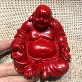 朱砂弥勒佛摆件室内车载车用摆件供奉大肚笑佛坐福
