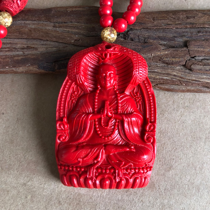 朱砂结缘地藏王佛像南无大愿地藏王菩萨吊坠双十合一佛珠男女挂件