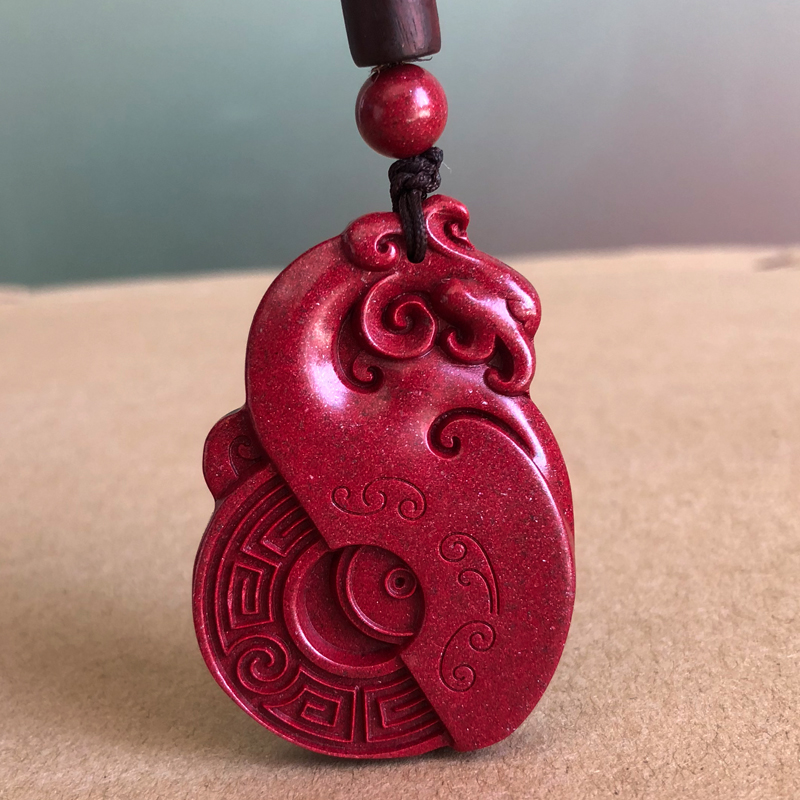 属虎人2021年朱砂凤舞赐禄吊坠生肖虎属相开运吉祥物项链礼物证书