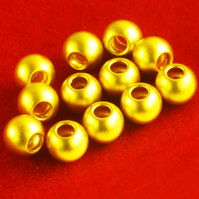 黄金珠子9999足金转运珠散珠纯金裸珠真金古法金珠单颗串手编项链