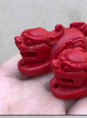 飞天火麒麟挂件立体本命年缺火补火霸王貔貅项链男女随身皮丘坠子