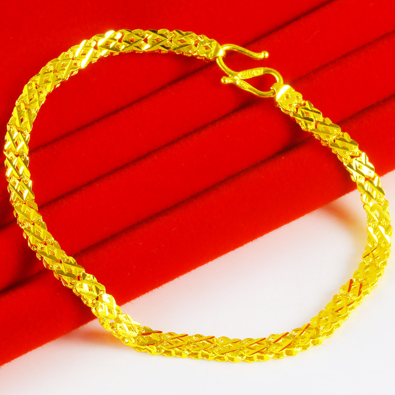 黄金手链女款9999足金手镯纯金首饰素金手环手表链送老婆按克