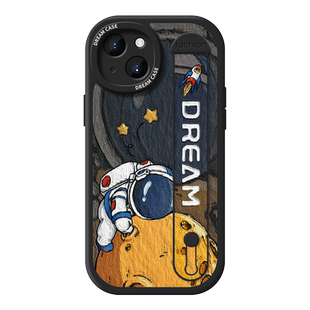 宇航员适用苹果15手机壳腕带14promax男女款13pro全包12硅胶iphone13套7plus防摔8plus新款11外壳6p小羊皮xs