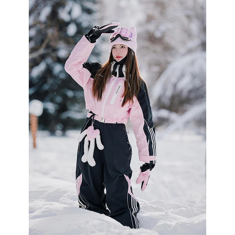 LDAB粉色滑雪服套装女2025