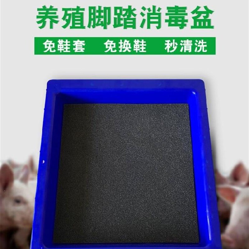 养殖场专用人员消毒盒免脱鞋脚踏盆进门鞋底消毒盆海绵垫猪圈脚踩