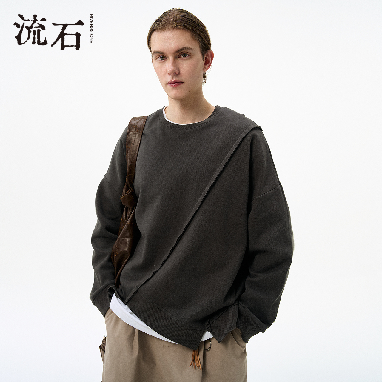 流石男装不规则设计感卫衣