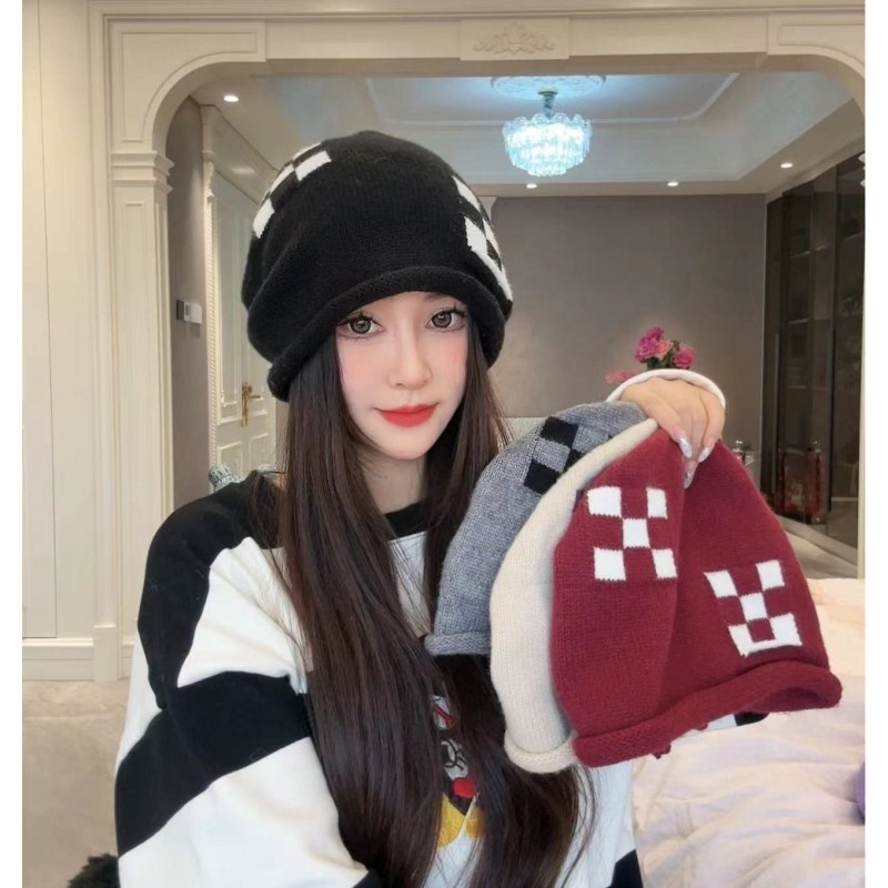 针织抽绳月子堆堆帽子女新款秋冬保暖毛线帽护耳大头围显脸小冷帽,服饰配件/皮带/帽子/围巾,帽子,淘宝优惠券,粉丝福利购,淘宝优惠卷