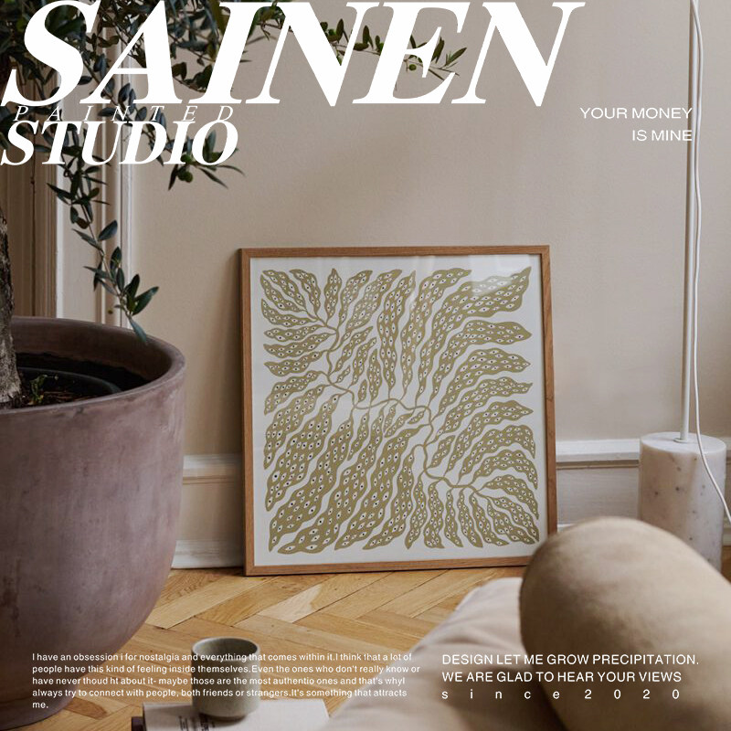 linn07a andersson 眼睛抽象艺术叶子丹麦设计客厅餐厅装饰画北欧
