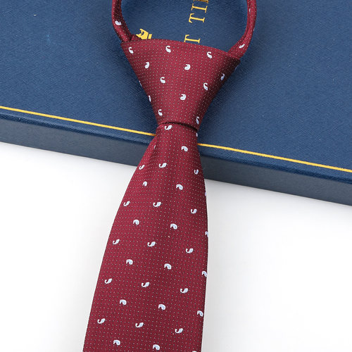 龙安豪色织涤丝商务花纹领带包邮