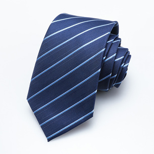 男正装 A080领带 结婚新郎深蓝色花纹手打拉链免打易拉8厘米