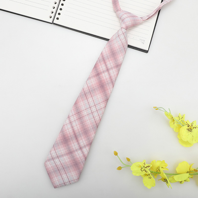 龙安豪色织涤丝韩版格纹领带包邮