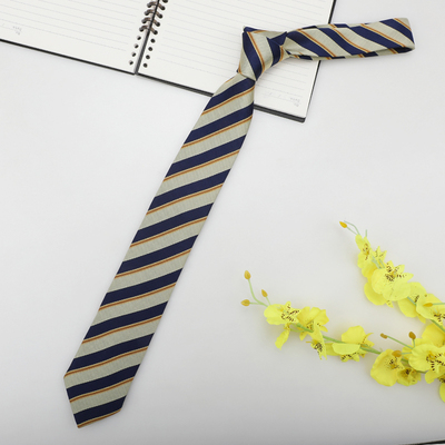 龙安豪色织涤丝韩版条纹领带包邮