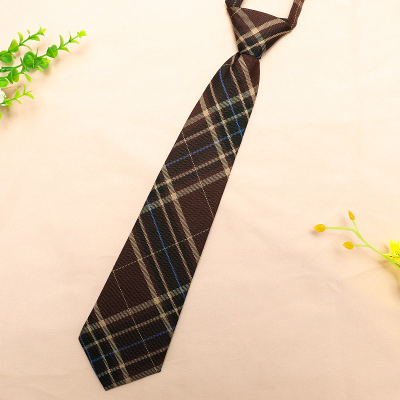 jk小领带ins潮女学院风日系格子领结学生免打jk039猪肝格纹领带