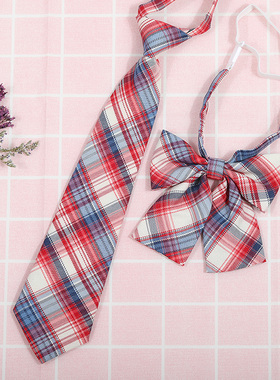 日系韩版条纹jk/dk学院风男女红绀灰蓝衬衫配饰免打领带领花套装