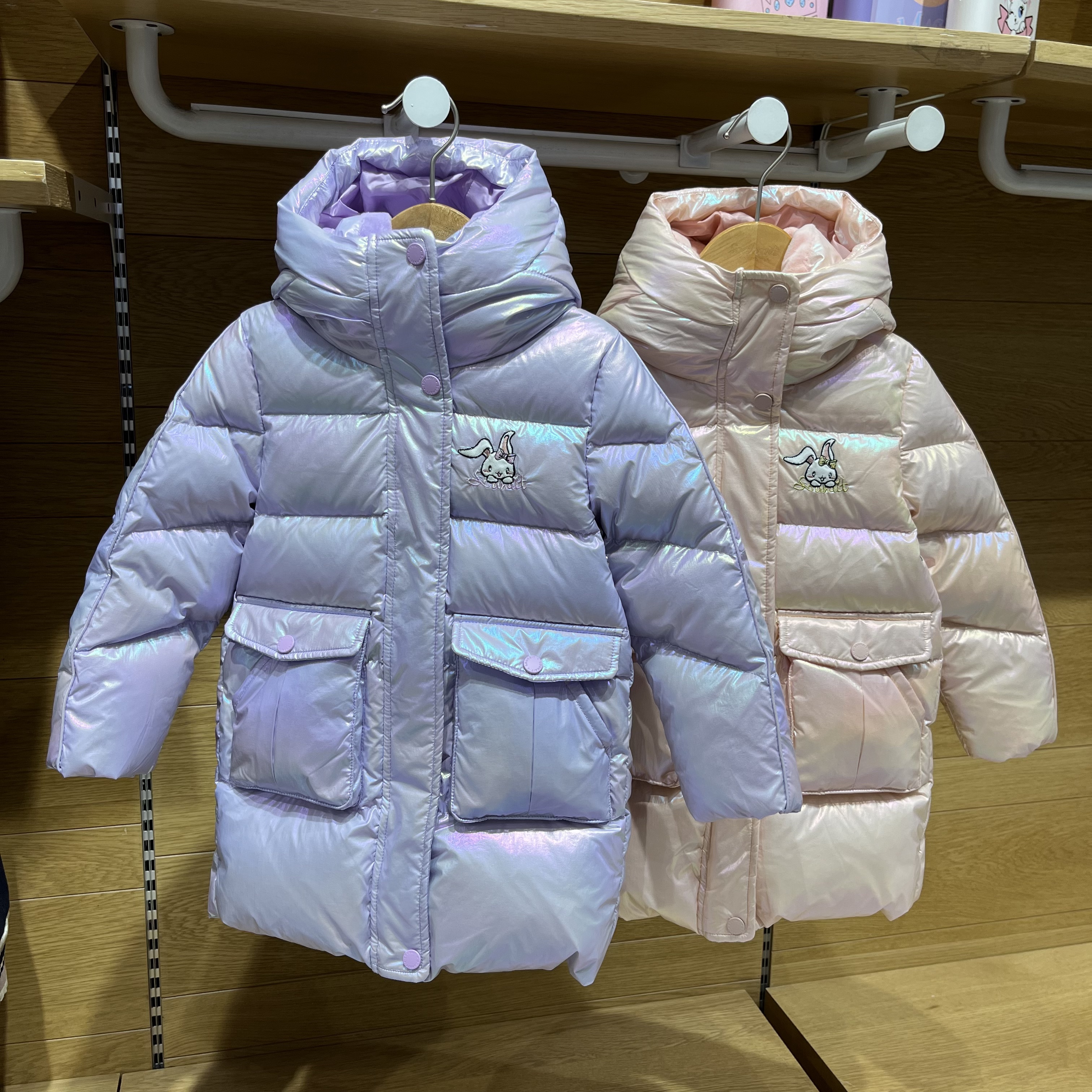 专柜正品水孩儿童装女中小童长款羽绒服冬季新款厚保暖白鸭绒外套