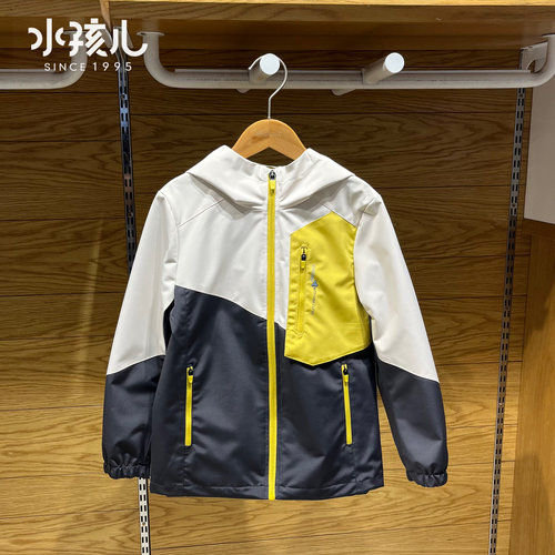 商场正品水孩儿童装儿童冲锋衣外套25春季新款男童三防透湿防风衣