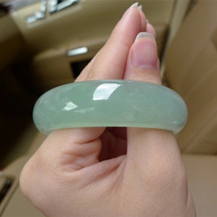 天然正品aa级冰种浅绿淡绿翡翠色女款玉石玉器玉镯子