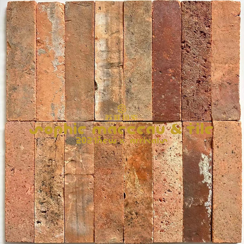复古陶土砖外墙砖别墅庭院渐变展厅吧台背景墙墙砖红砖60X240