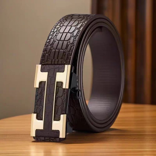 男士皮带自动扣鳄鱼纹腰带时尚百搭腰带休闲商务裤高档简约裤腰带