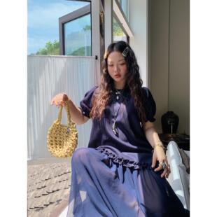裙子 金大支连衣裙女长裙2025夏季 穿搭高级感不撞款 微胖mm大码 女装