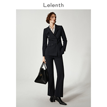 Lelenth 藏青色正装西装套装女秋季工作职业装面试小个子西服外套