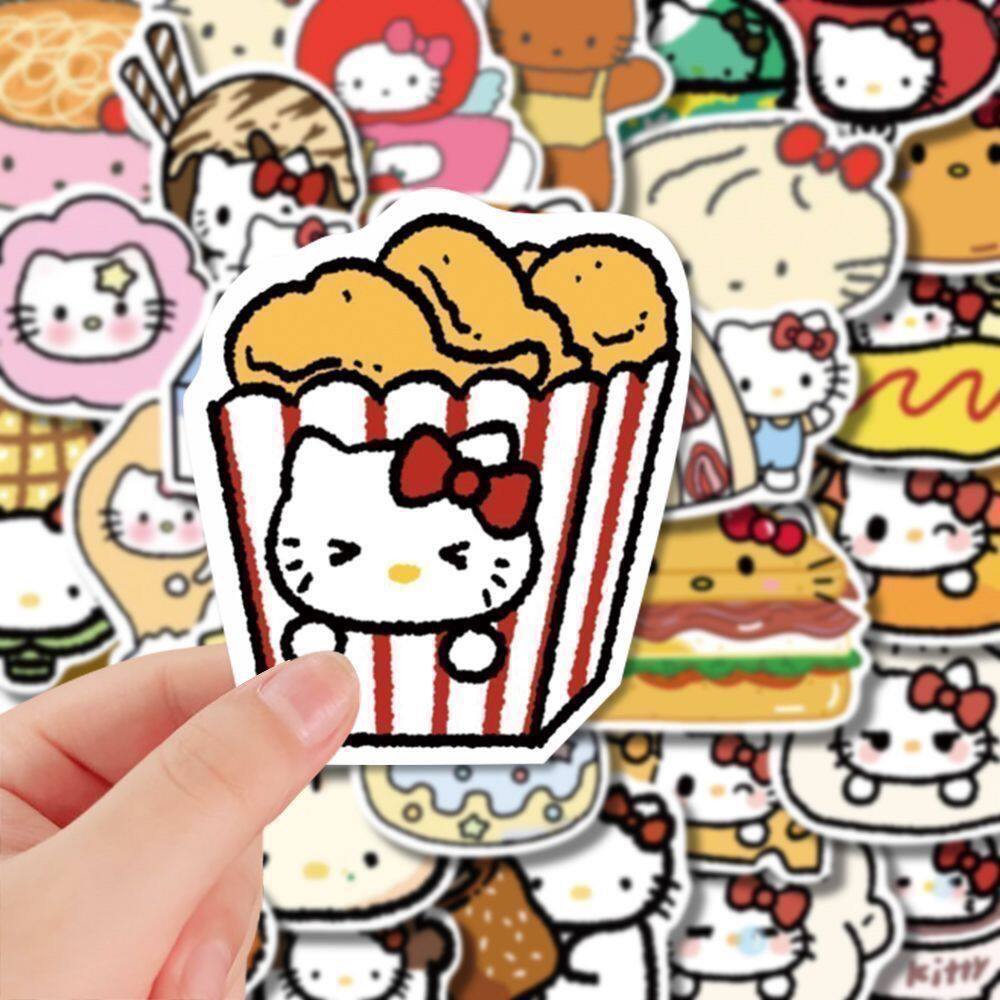 kitty张美食200凯蒂猫贴纸卡通可爱手账笔记本电脑手机装饰贴画