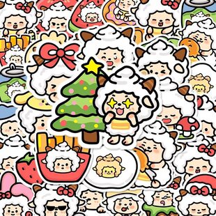 卡通DIY装 懒羊羊手账贴纸可爱笔记本120电脑防水手机 饰贴画张Q版