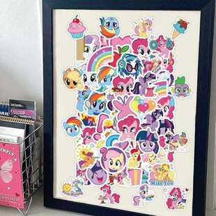 DIY张小马宝莉贴纸碧琪柔柔紫悦可爱手机壳手账120电脑行李箱装饰