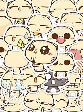 240张cc猫咪贴纸可爱卡通动物高颜值手账手机平板电脑diy装饰防水