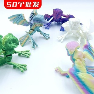 批发定制50个3D打印猫头鹰仓鸮仿真动物模型玩具翅膀儿童礼物大全