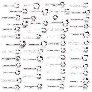 伤感kitty文字手机贴纸卡通创意手帐200凯蒂猫张笔记本电脑装 饰