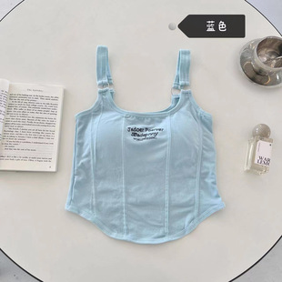 固定杯美背防走光抹胸女士背心 外穿吊带背心一体式 中长款 百搭韩版