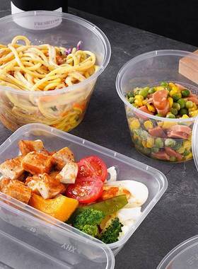 Take-away rectangle disposable lunch box with thick plastic