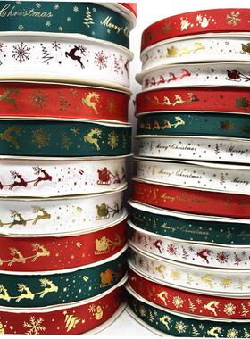 5yards 10mm 15mm 25mm Christmas Ribbon Printed Christmas