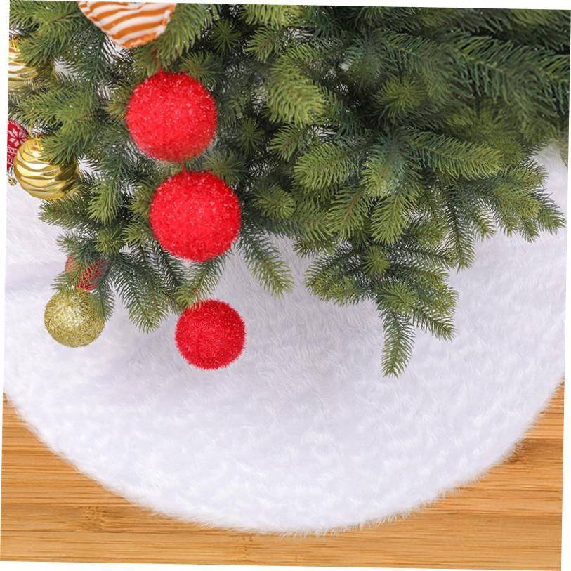christmas decoration 1PCS 80cm White Plush Tree Skirts Fur C