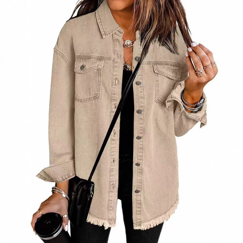 New Washed Denim Shirt Jacket 2026 European And American Wom