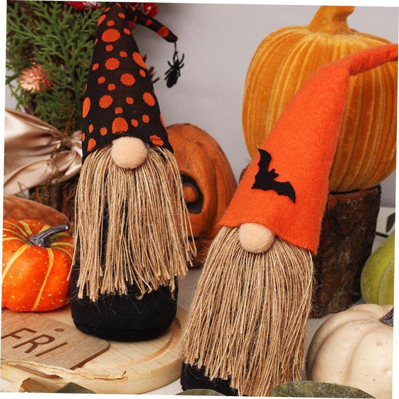 New Halloween Decorations Pumpkin Faceless Gnome Doll Forest