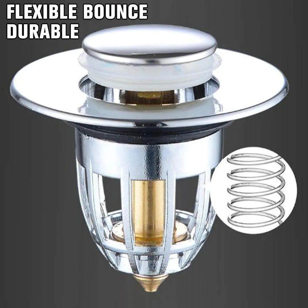 Bathroom Sink Plug Stopper Wash Basin Core Bounce Up Drain F
