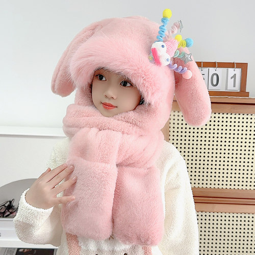 女童围脖宝宝防风护耳三件套