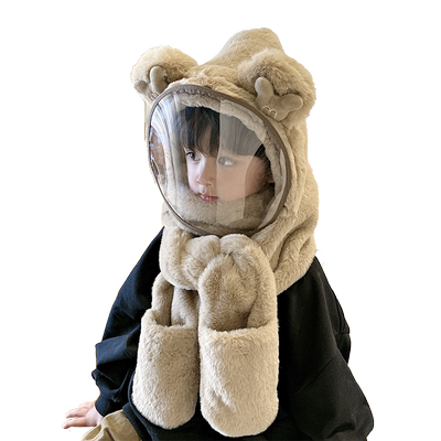 图兰蜜男童儿童围巾一体帽