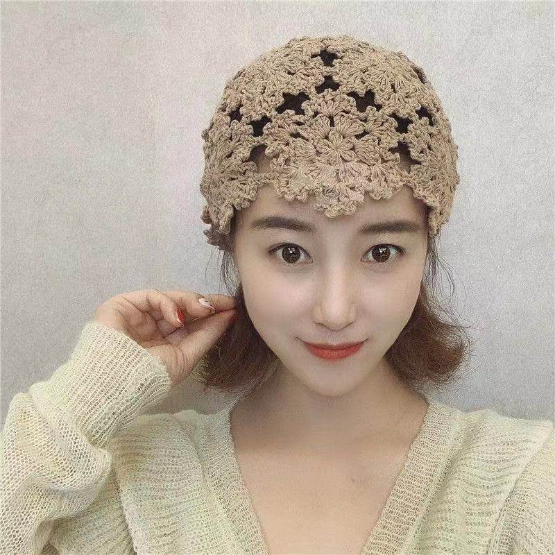 花朵帽帽子女春夏韩版薄款手工镂空针织帽透气百搭毛线甜美包头帽,服饰配件/皮带/帽子/围巾,帽子,淘宝优惠券,粉丝福利购,淘宝优惠卷