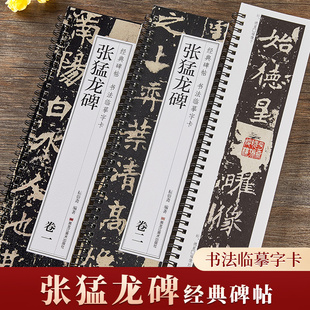 北魏张猛龙碑经典 简体旁注魏碑碑帖楷书毛笔书法字帖近距离临摹卡 碑帖书法临摹字卡原大版