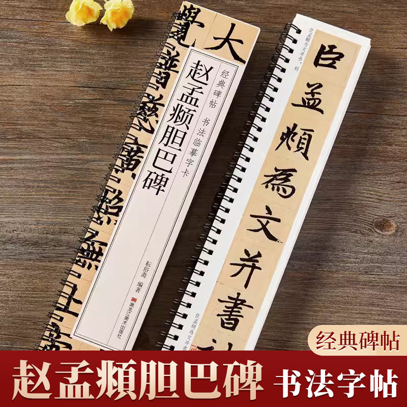 赵孟頫胆巴碑楷书毛笔书法字帖元代赵孟頫赵体经典碑帖书法临摹字卡原帖原大版行楷字帖近距离临帖卡附简体旁注