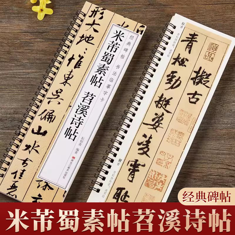 米芾蜀素帖苕溪诗帖行书毛笔书法米芾方圆庵记尺牍九札字帖离骚经行楷 宋代经典碑帖书法临摹字卡近距离原大墨迹版附简体旁注图片