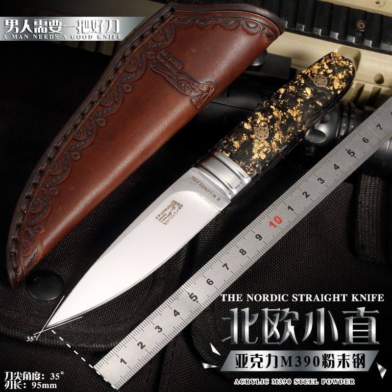 北欧小直刀出口m390粉末钢小猎刀水果刀高硬度锋利小刀收藏送礼刀